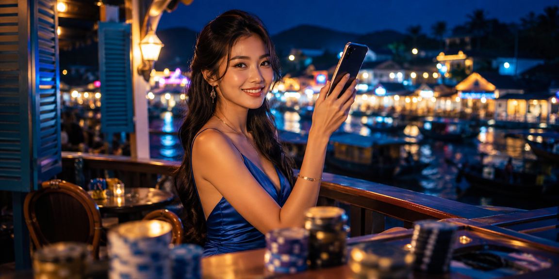 Người dùng trải nghiệm casino di động bên cạnh ly cà phê tại Phú Quốc